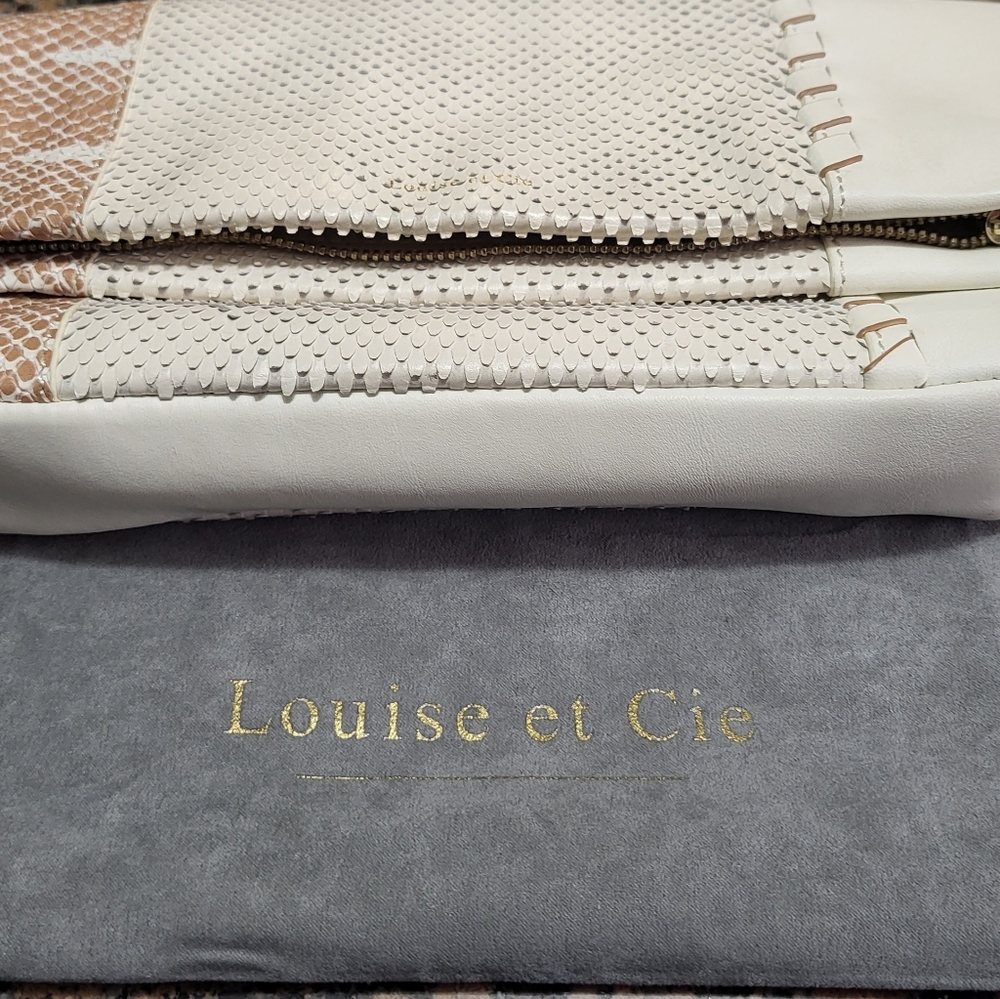 Louise et Cie Cream and Brown Clutch, Clean In Excellent Condition